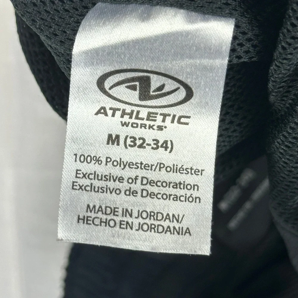 Athletic Works Track Pants Mens M Regular Black Windbreaker Ankle Zip Polyester‎